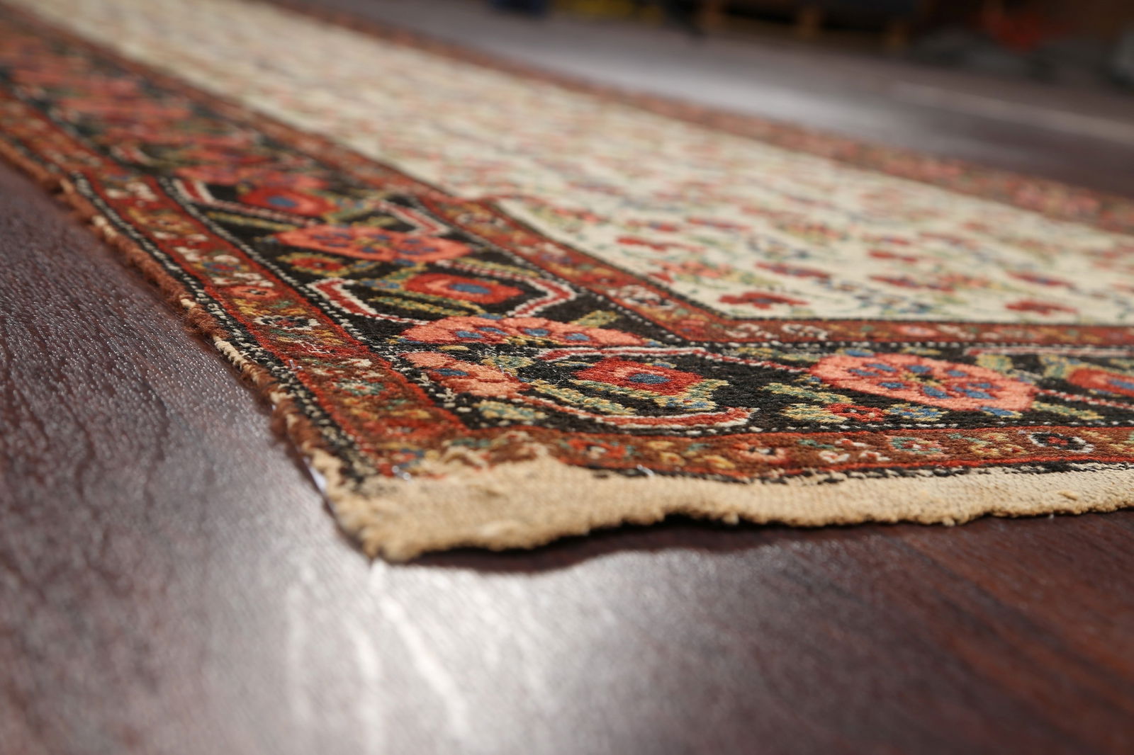 Pre-1900 Antique Vegetable Dye Malayer Persian Runner Rug 3x16 - 6