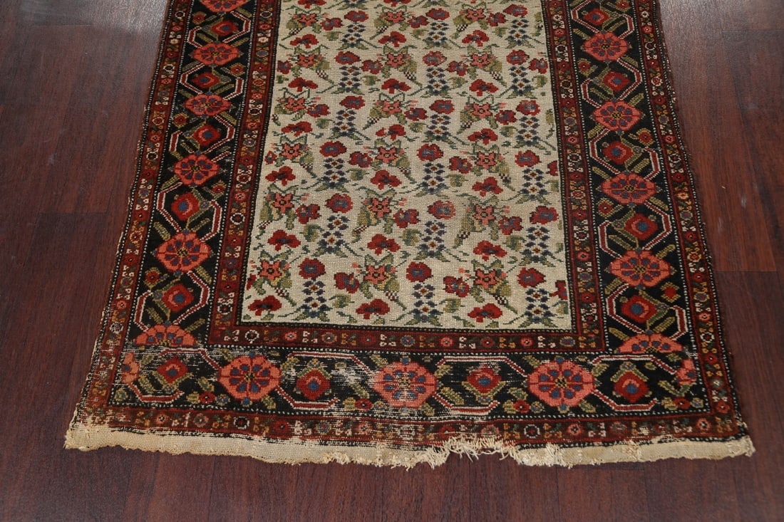 Pre-1900 Antique Vegetable Dye Malayer Persian Runner Rug 3x16 - 8