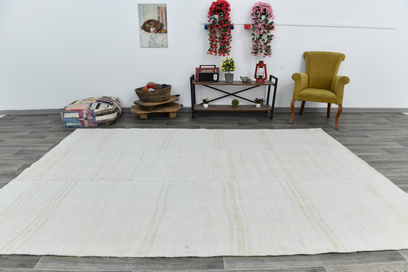 7'4'' x 10'5'' Turkish Vintage Hemp Rug - 53304 - 18