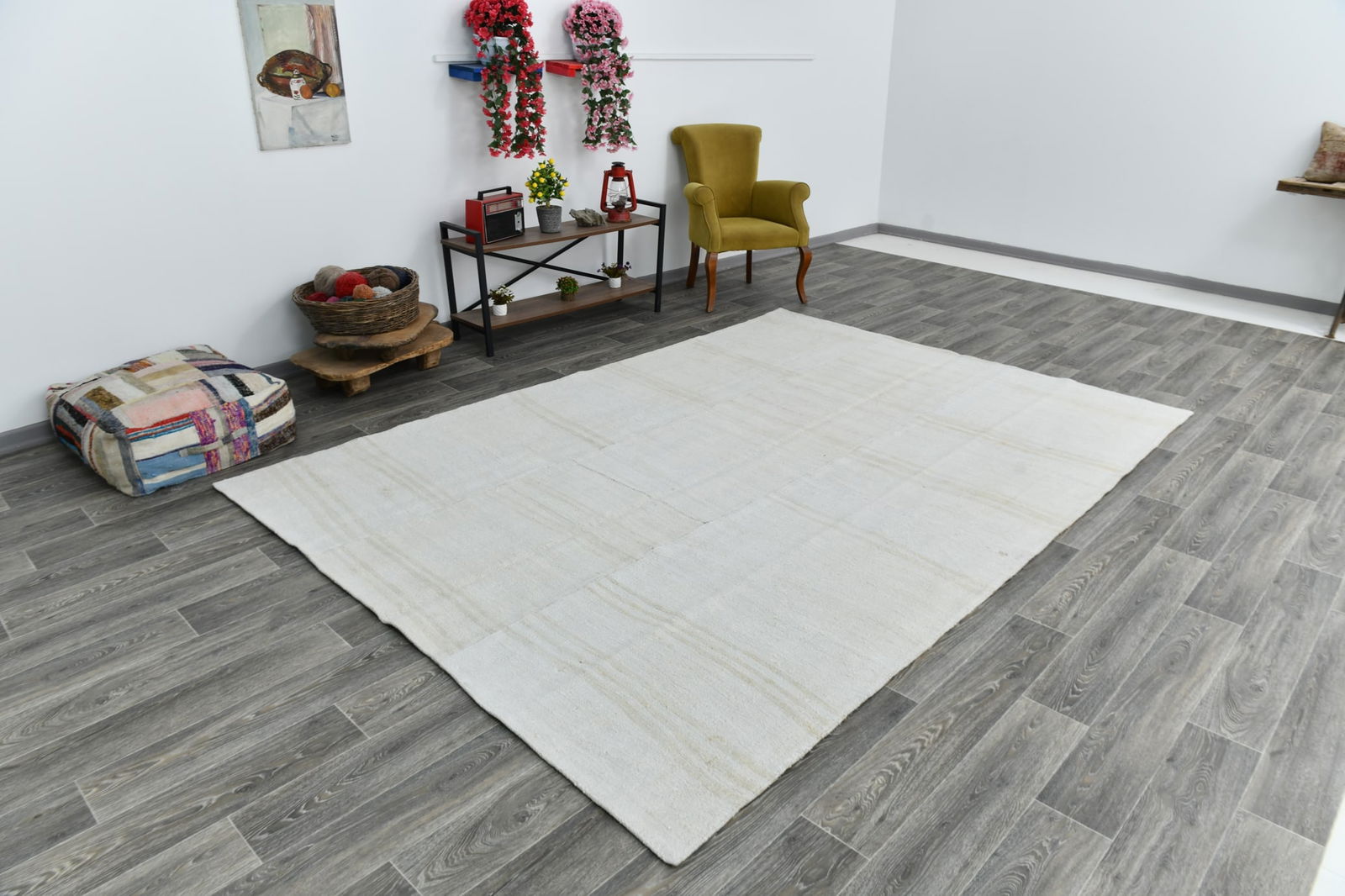 7'4'' x 10'5'' Turkish Vintage Hemp Rug - 53304 - 19