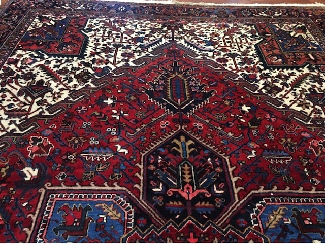 Semi Antique Persian Large size Heriz Rug-4586 - 6