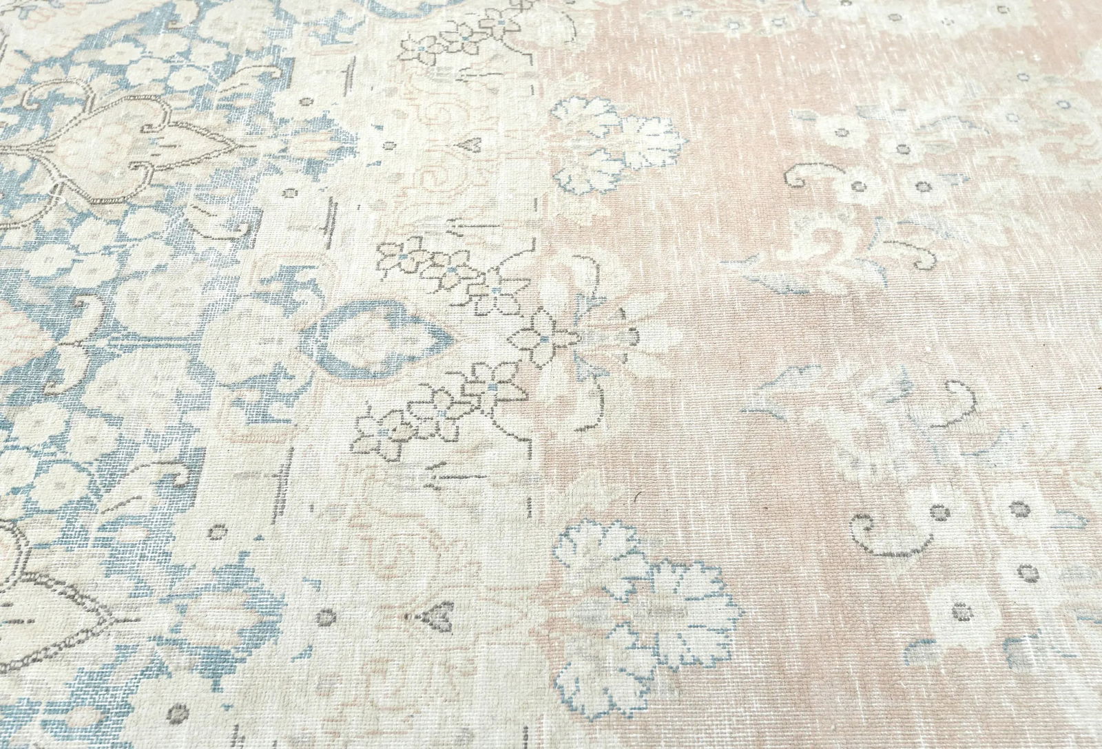 Antique Muted Rust Floral 10X13 Distressed Vintage Oriental Rug - 5