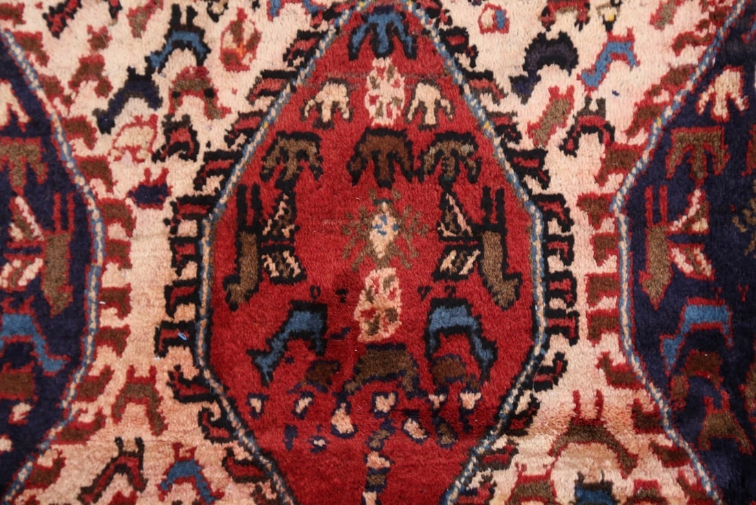 Antique Tribal Shiraz Abadeh Persian Area Rug 4x5 - 10