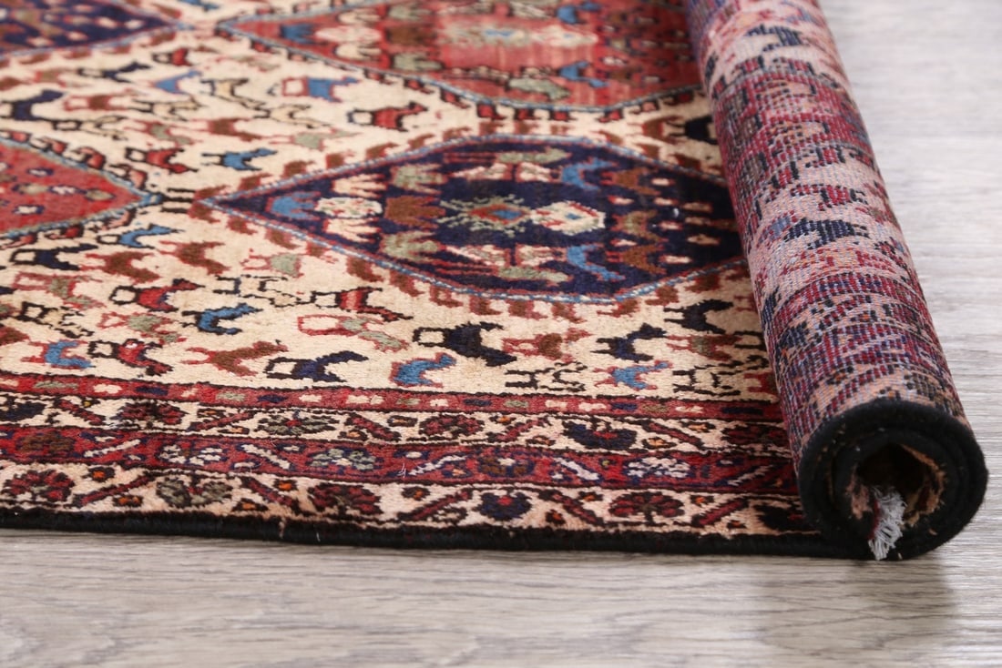 Antique Tribal Shiraz Abadeh Persian Area Rug 4x5 - 19