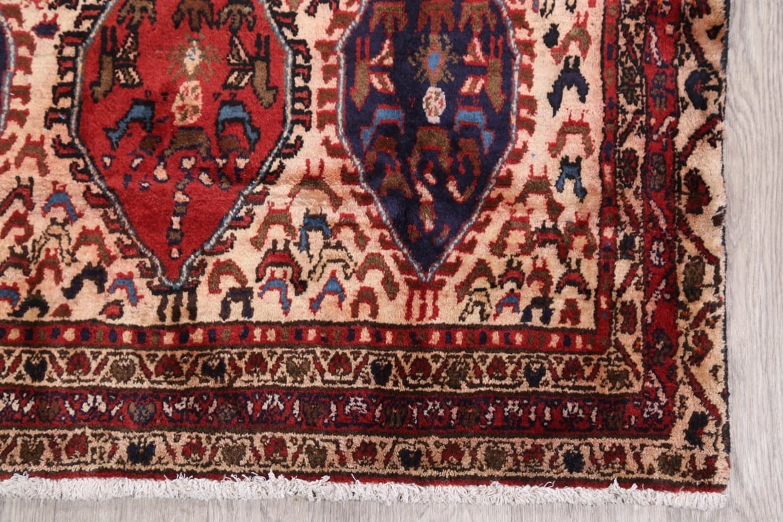 Antique Tribal Shiraz Abadeh Persian Area Rug 4x5 - 6