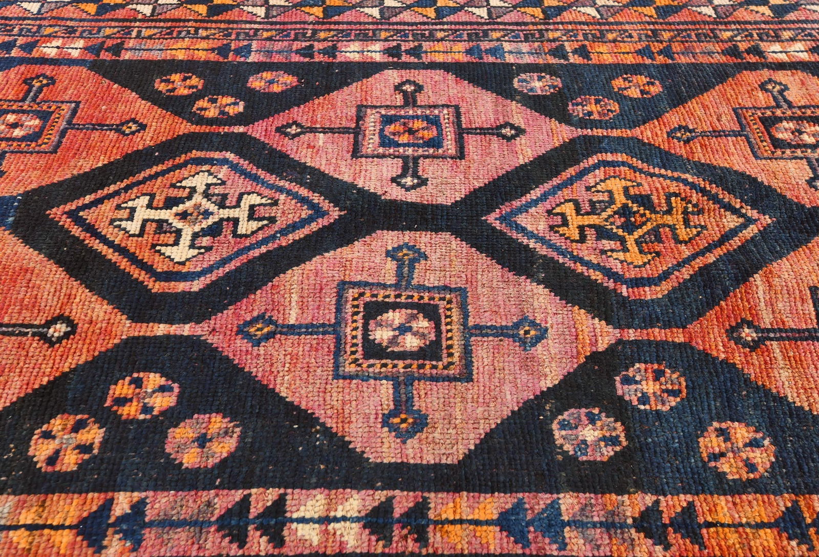 Vintage Red Tribal 5X10 Shiraz Persian Runner Rug - 6