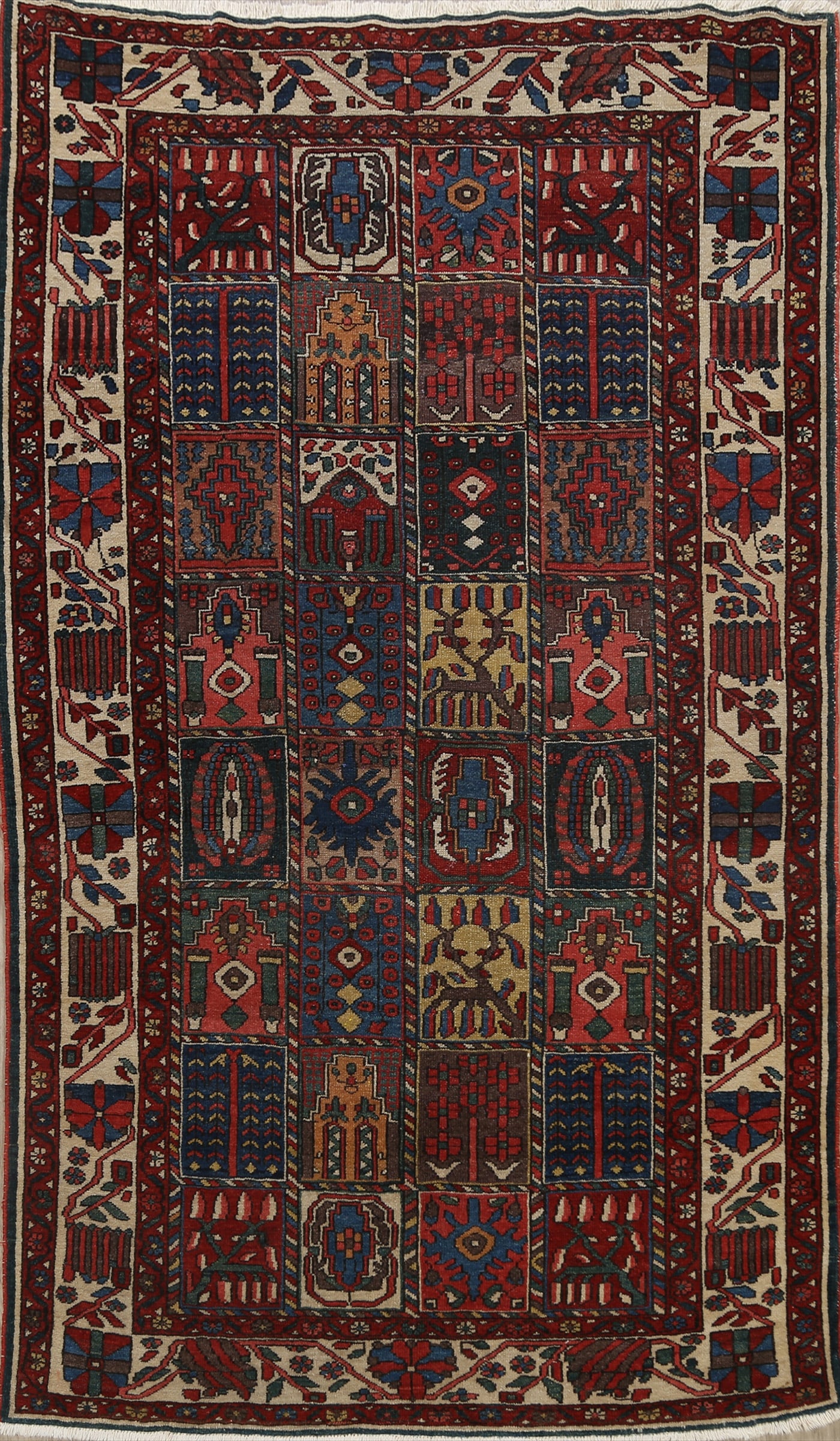 Antique Vegetable Dye Bakhtiari Persian Area Rug 5x7 (1 of 19)