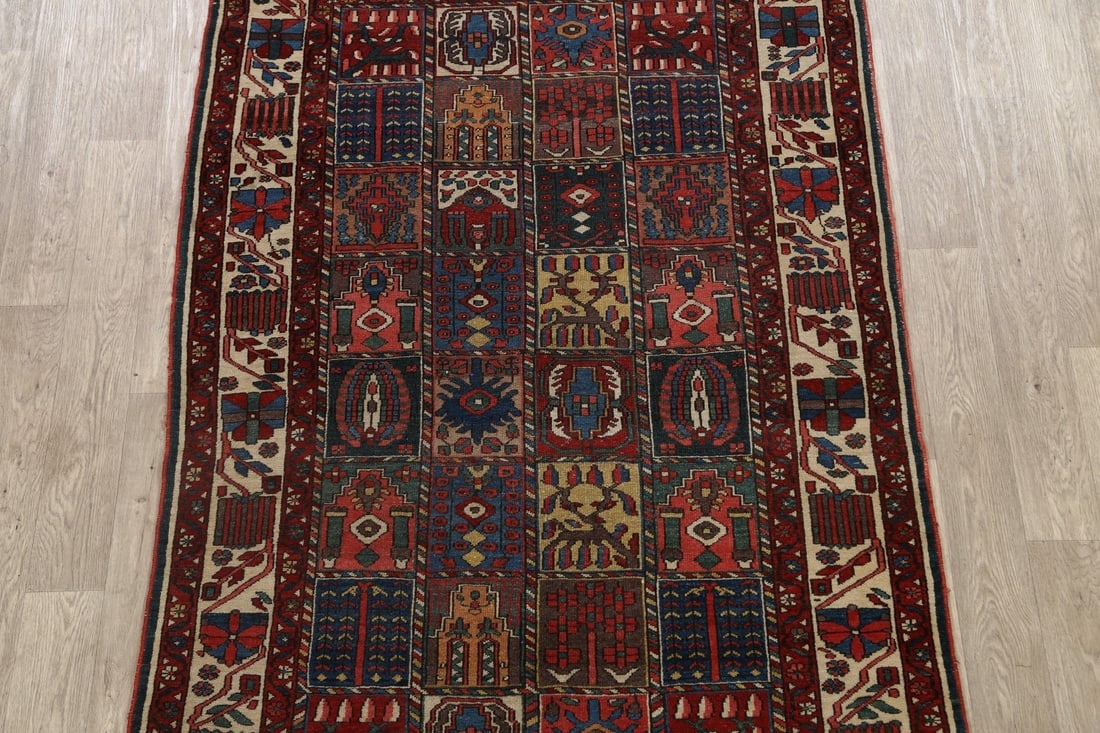 Antique Vegetable Dye Bakhtiari Persian Area Rug 5x7 - 3