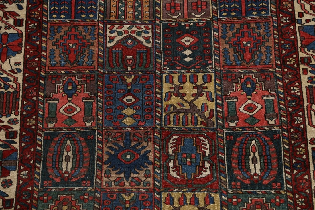 Antique Vegetable Dye Bakhtiari Persian Area Rug 5x7 - 4