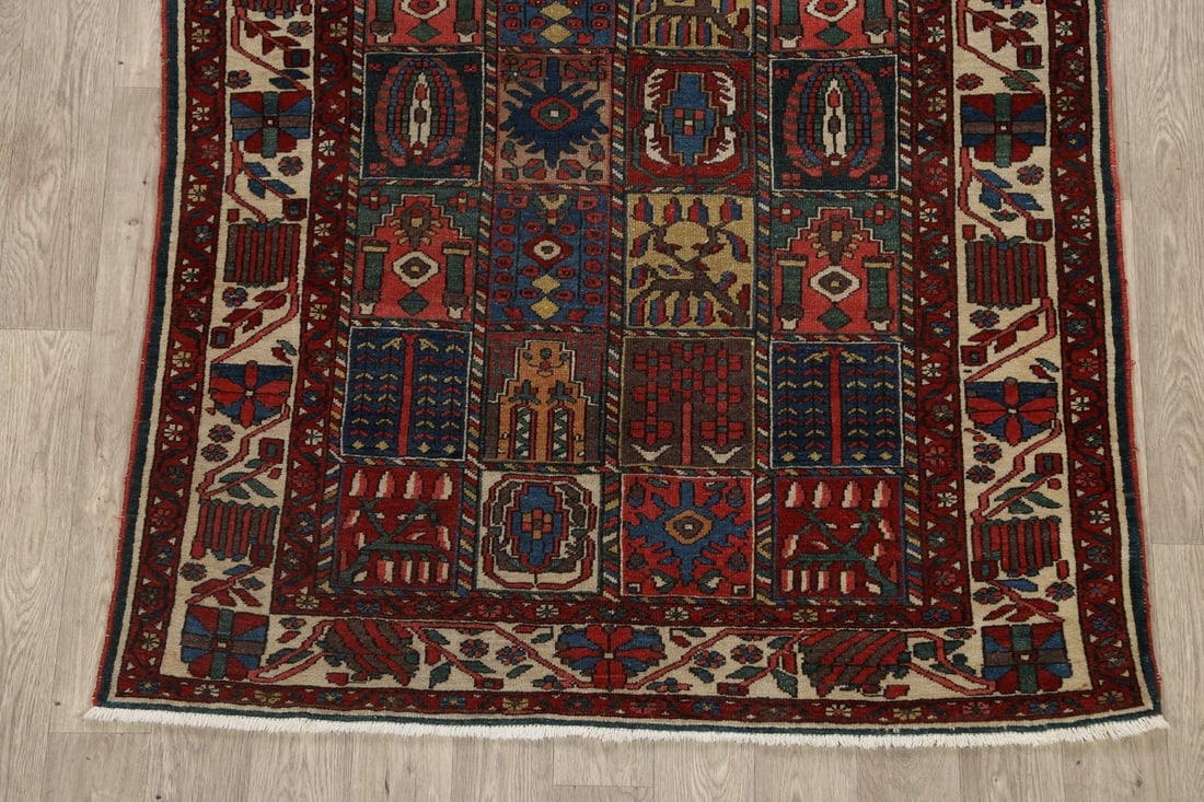 Antique Vegetable Dye Bakhtiari Persian Area Rug 5x7 - 8