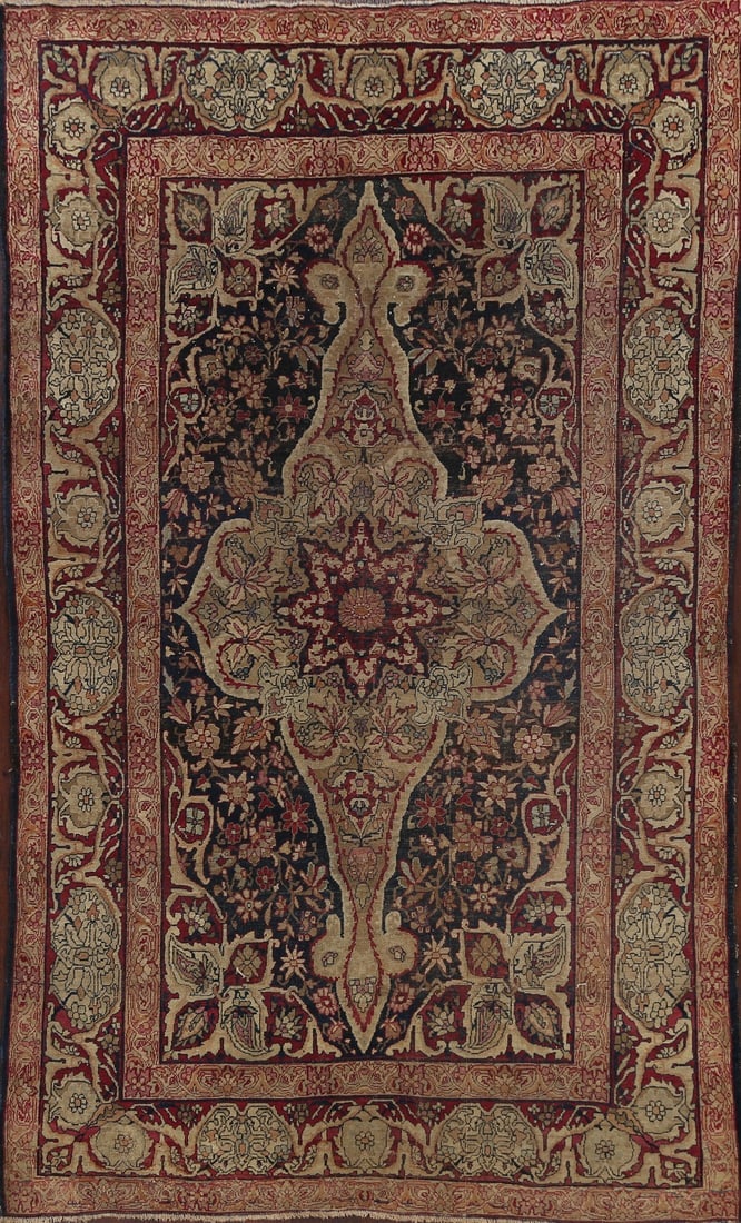 Pre-1900 Antique Floral Persian Area Rug 4x7 (1 of 20)