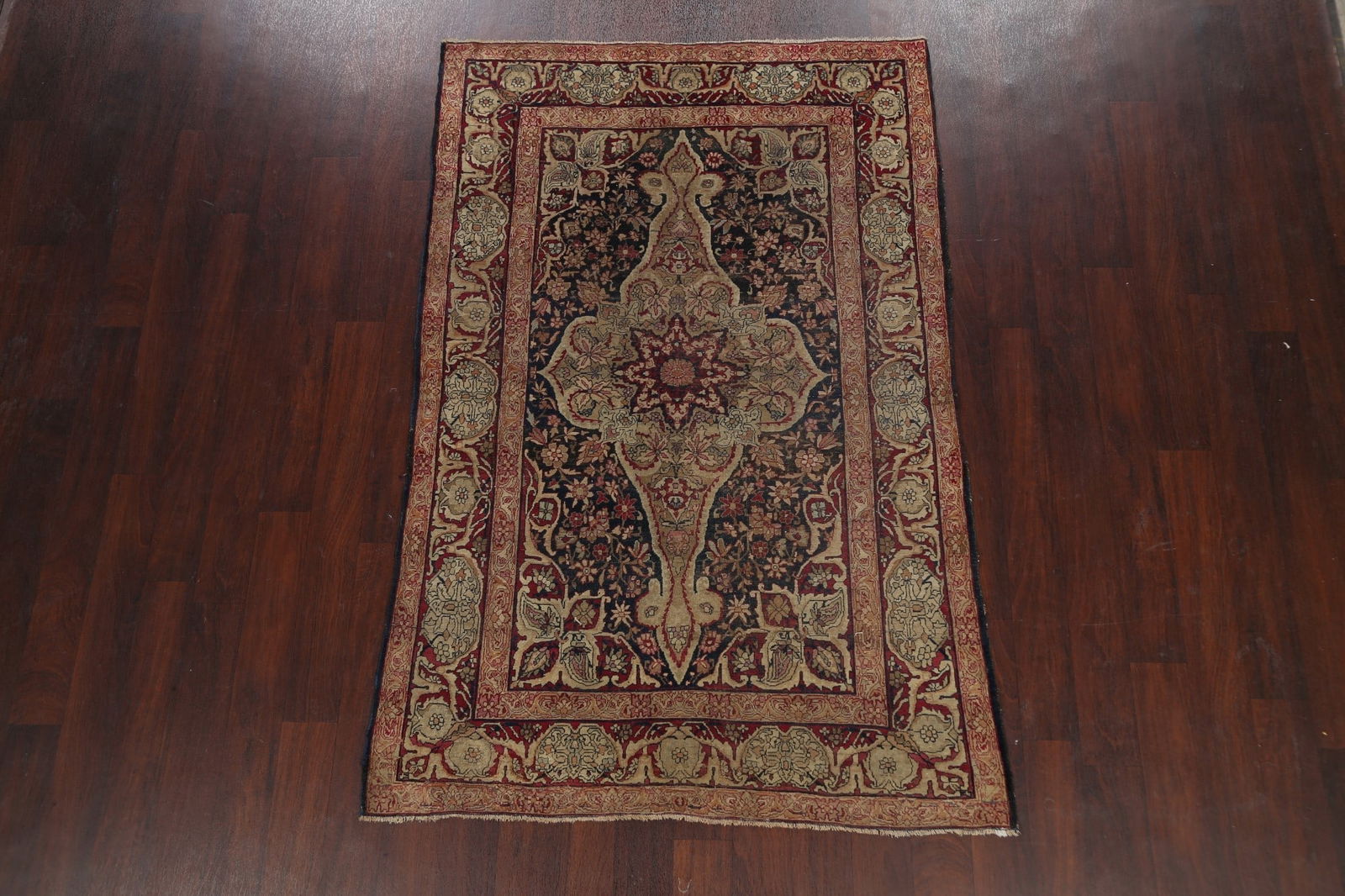 Pre-1900 Antique Floral Persian Area Rug 4x7 - 2
