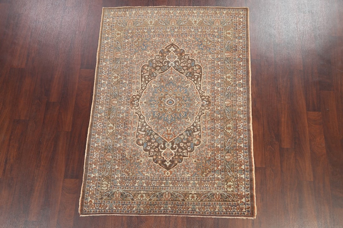 Pre-1900 Antique Vegetable Dye Tabriz Haj Jalili Persian Area Rug 5x6 - 2