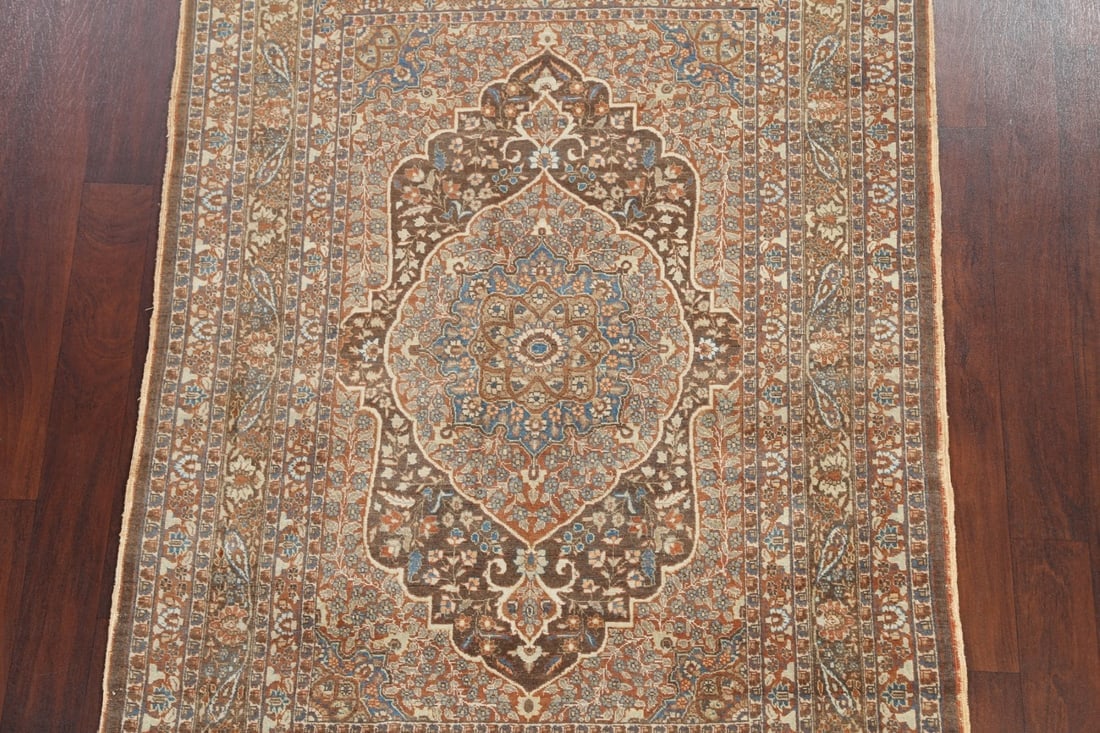 Pre-1900 Antique Vegetable Dye Tabriz Haj Jalili Persian Area Rug 5x6 - 3