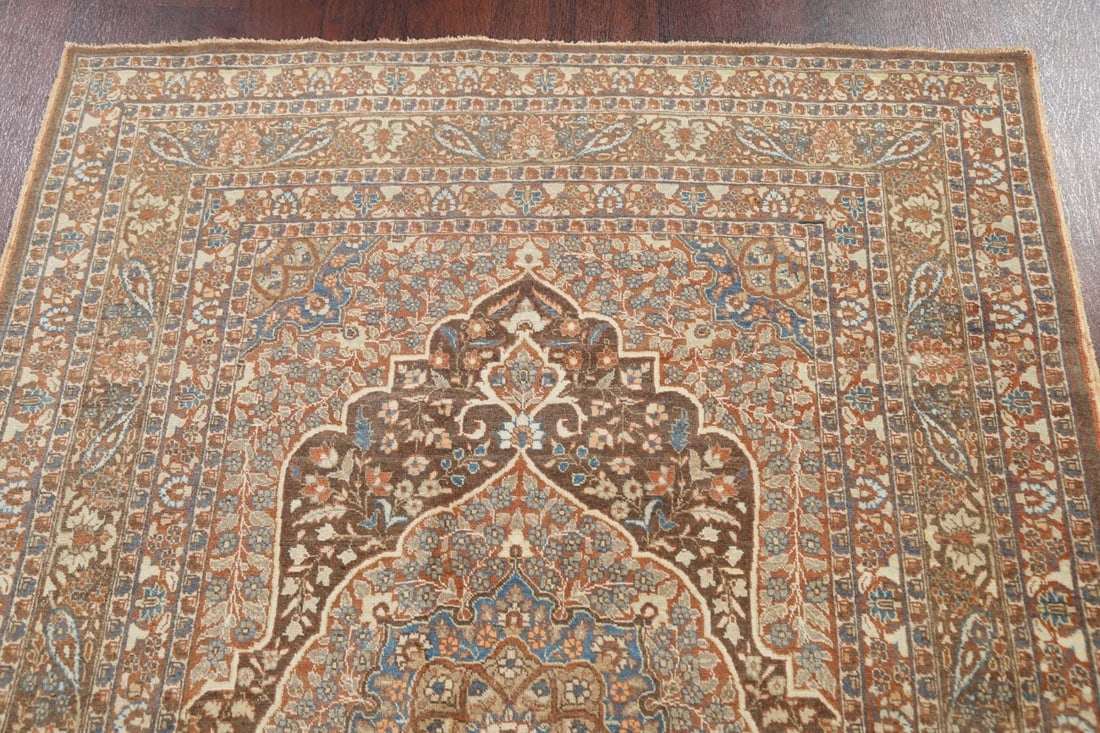 Pre-1900 Antique Vegetable Dye Tabriz Haj Jalili Persian Area Rug 5x6 - 9