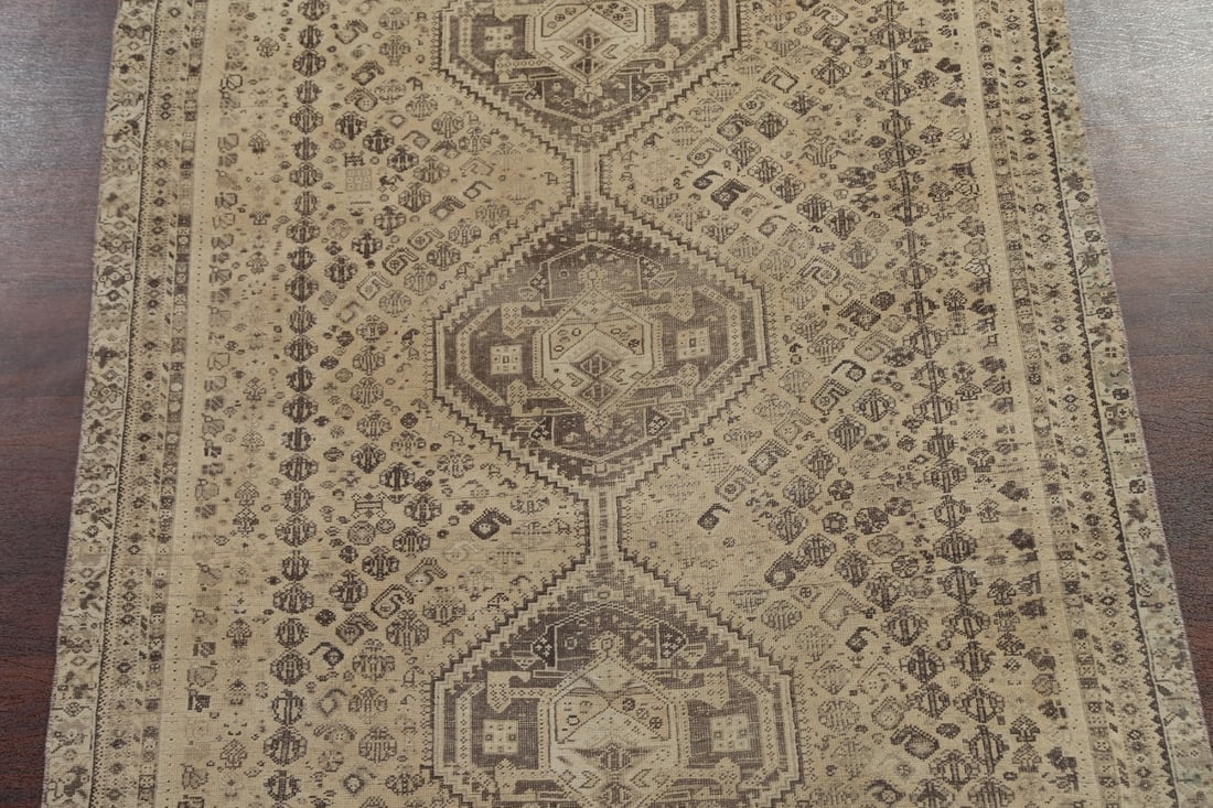 Antique Shiraz Persian Wool Rug 6x9 - 3