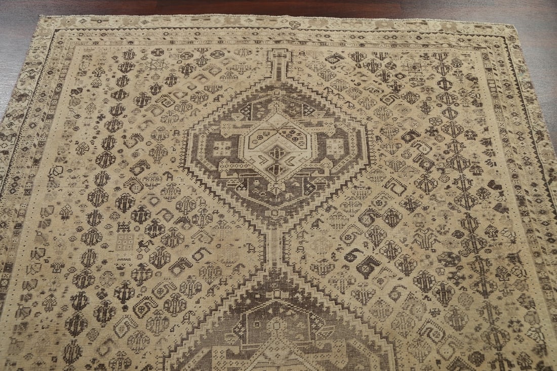Antique Shiraz Persian Wool Rug 6x9 - 9