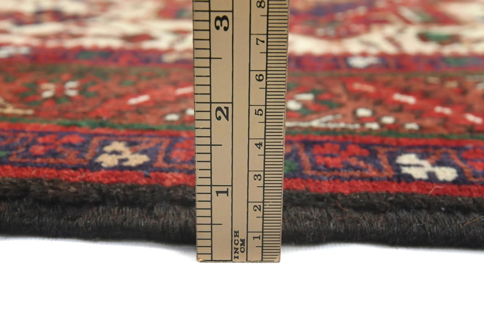 Vintage Cream Geometric 3'4X14'6 Karajeh Persian Runner Rug - 10