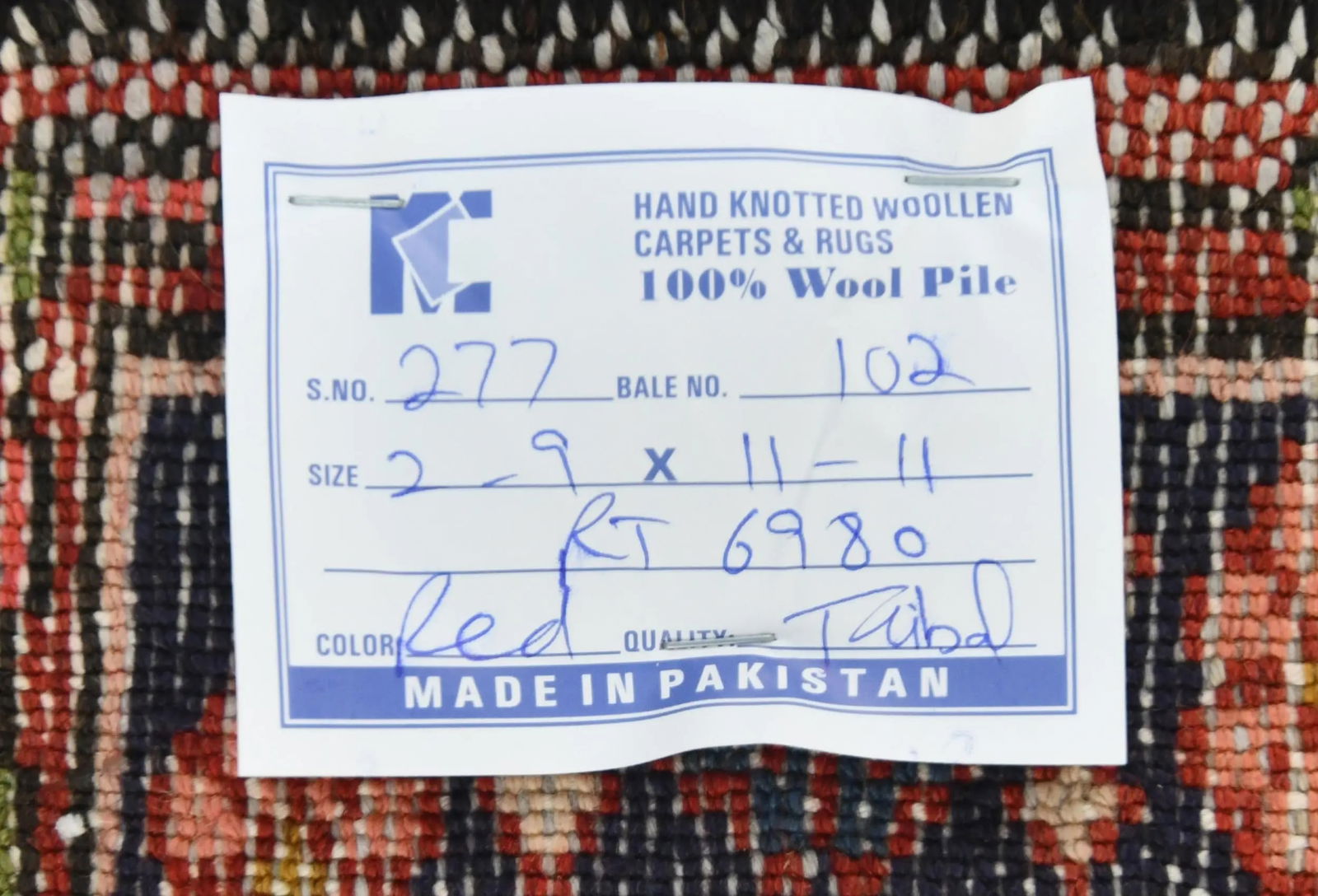 Vintage Red Geometric 3X12 Karajeh Persian Runner Rug - 12