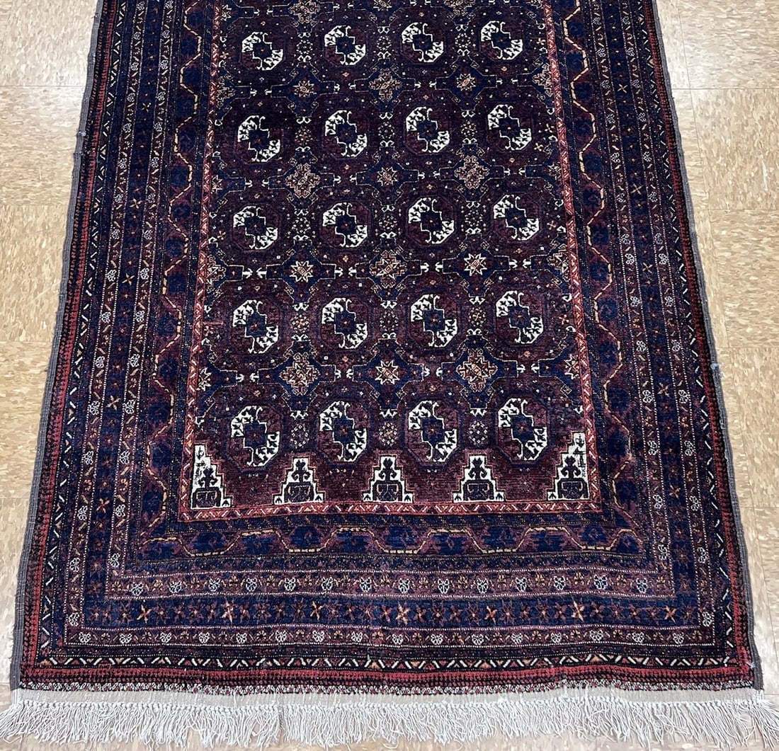 Hand Knotted Antique Persian Balouch Geometric Tribal Oriental Area Rug 4'2" x 7'11" - 2