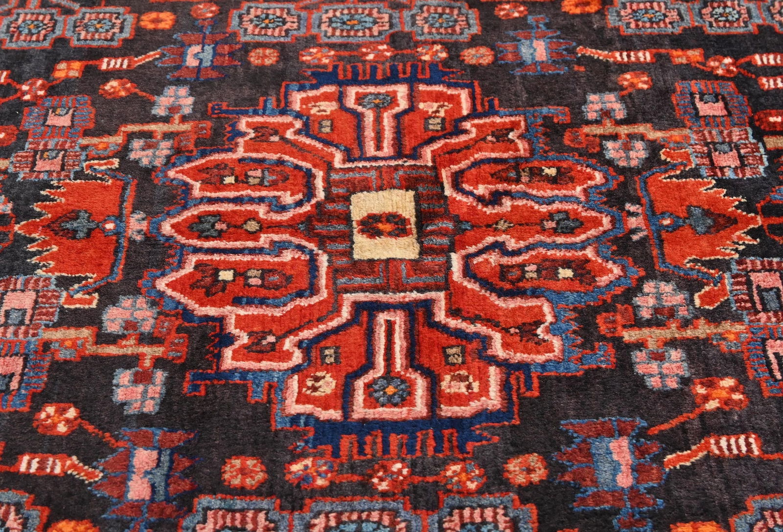 Vintage Tribal Plum 5X8 Nahavand Persian Rug - 5