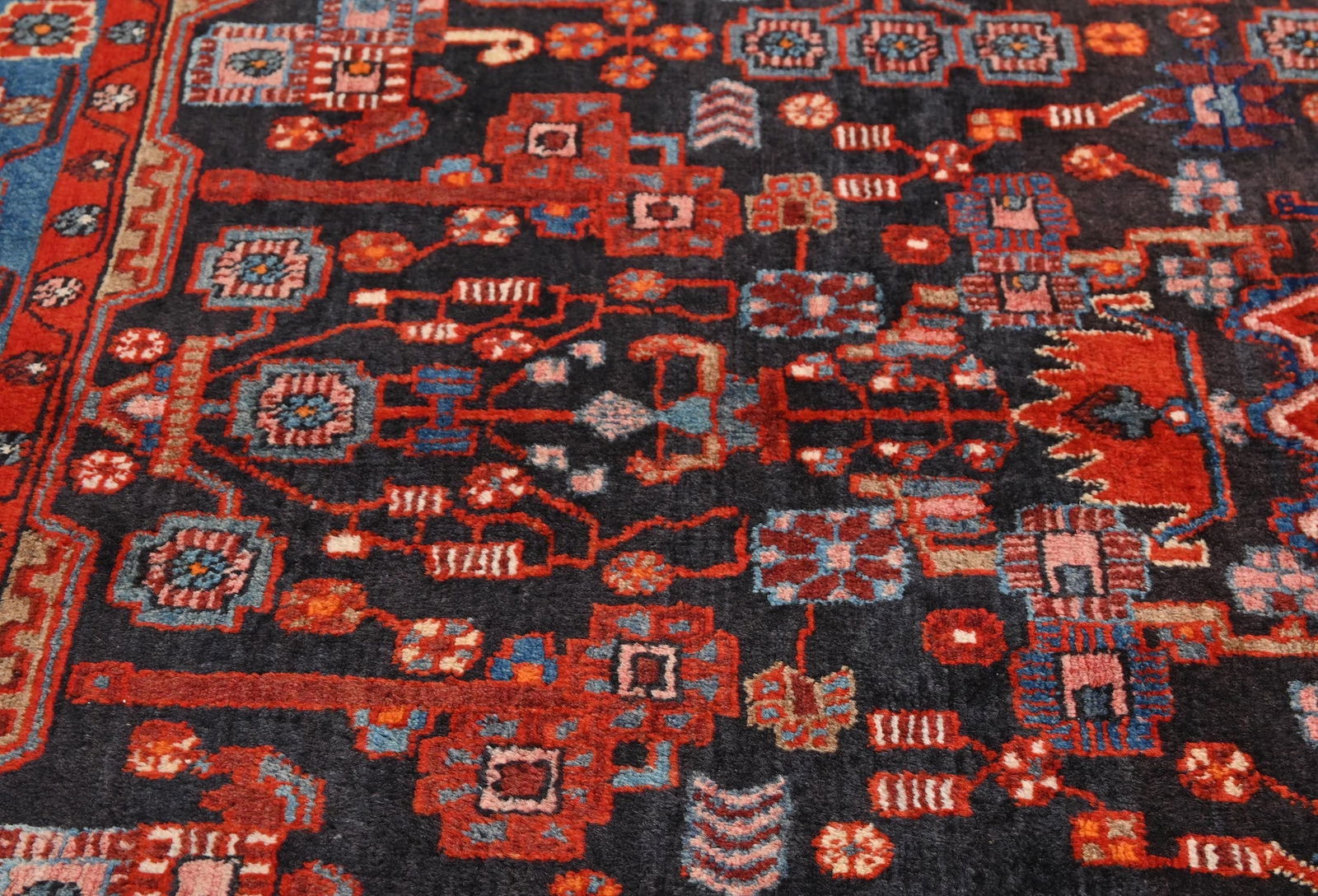 Vintage Tribal Plum 5X8 Nahavand Persian Rug - 6