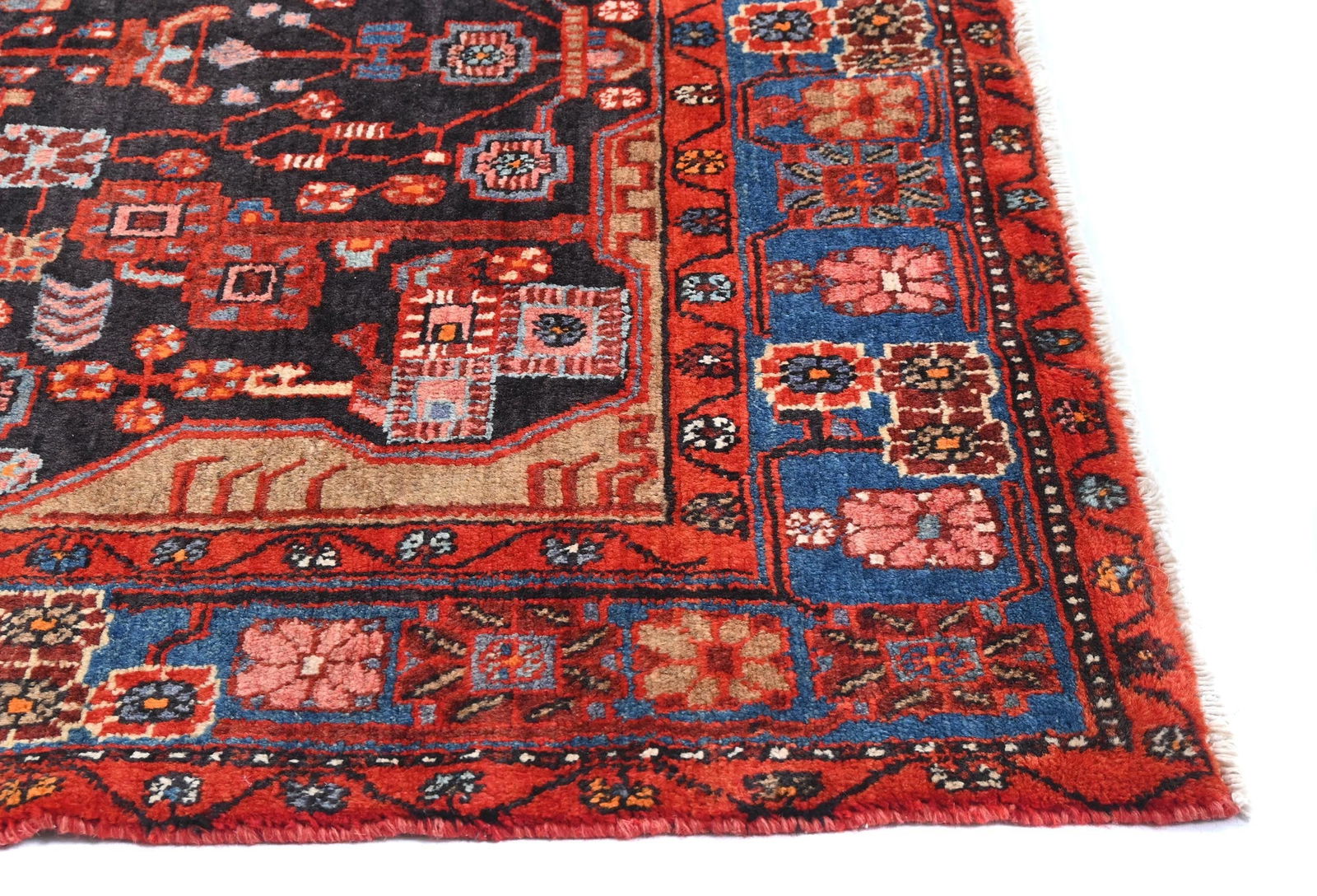 Vintage Tribal Plum 5X8 Nahavand Persian Rug - 8