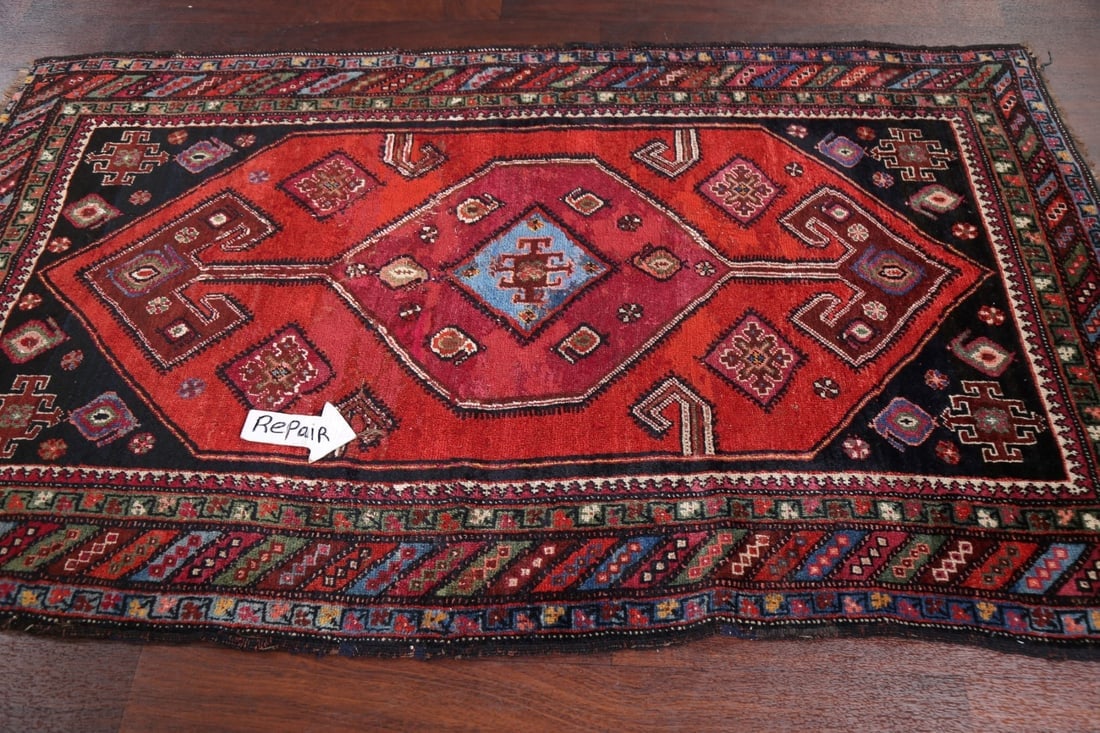 Pre-1900 Antique Vegetable Dye Afshar Persian Area Rug 4x6 - 14