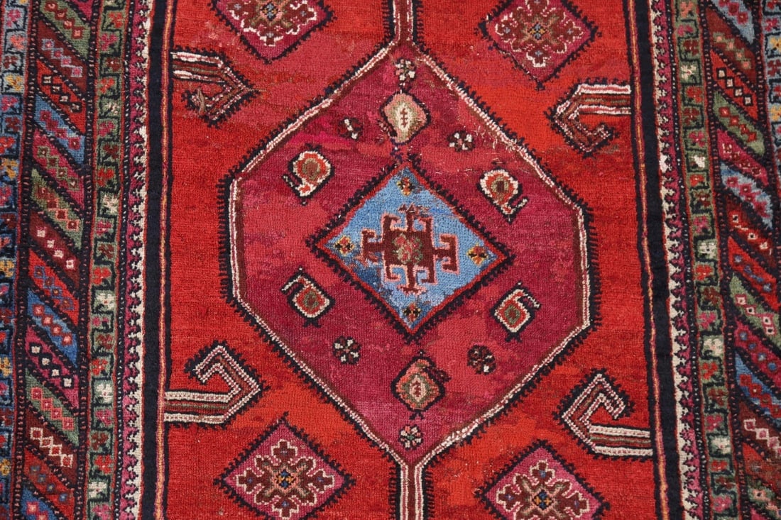 Pre-1900 Antique Vegetable Dye Afshar Persian Area Rug 4x6 - 4