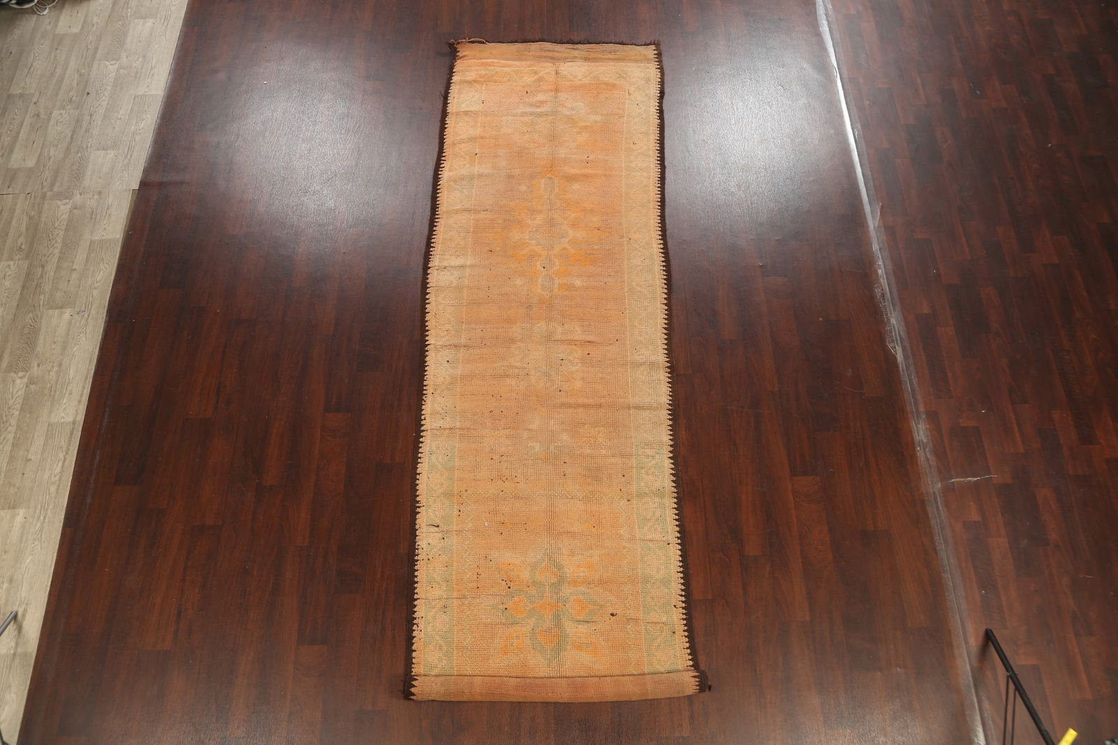 Antique Vegetable Dye Moroccan Oriental Runner Rug 4x13 - 2