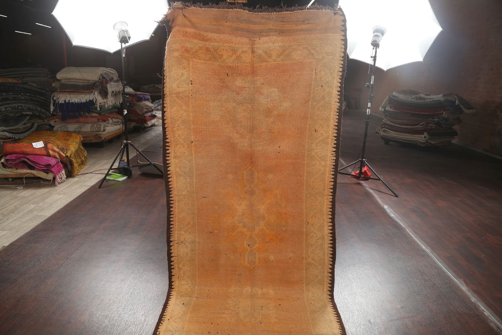 Antique Vegetable Dye Moroccan Oriental Runner Rug 4x13 - 9