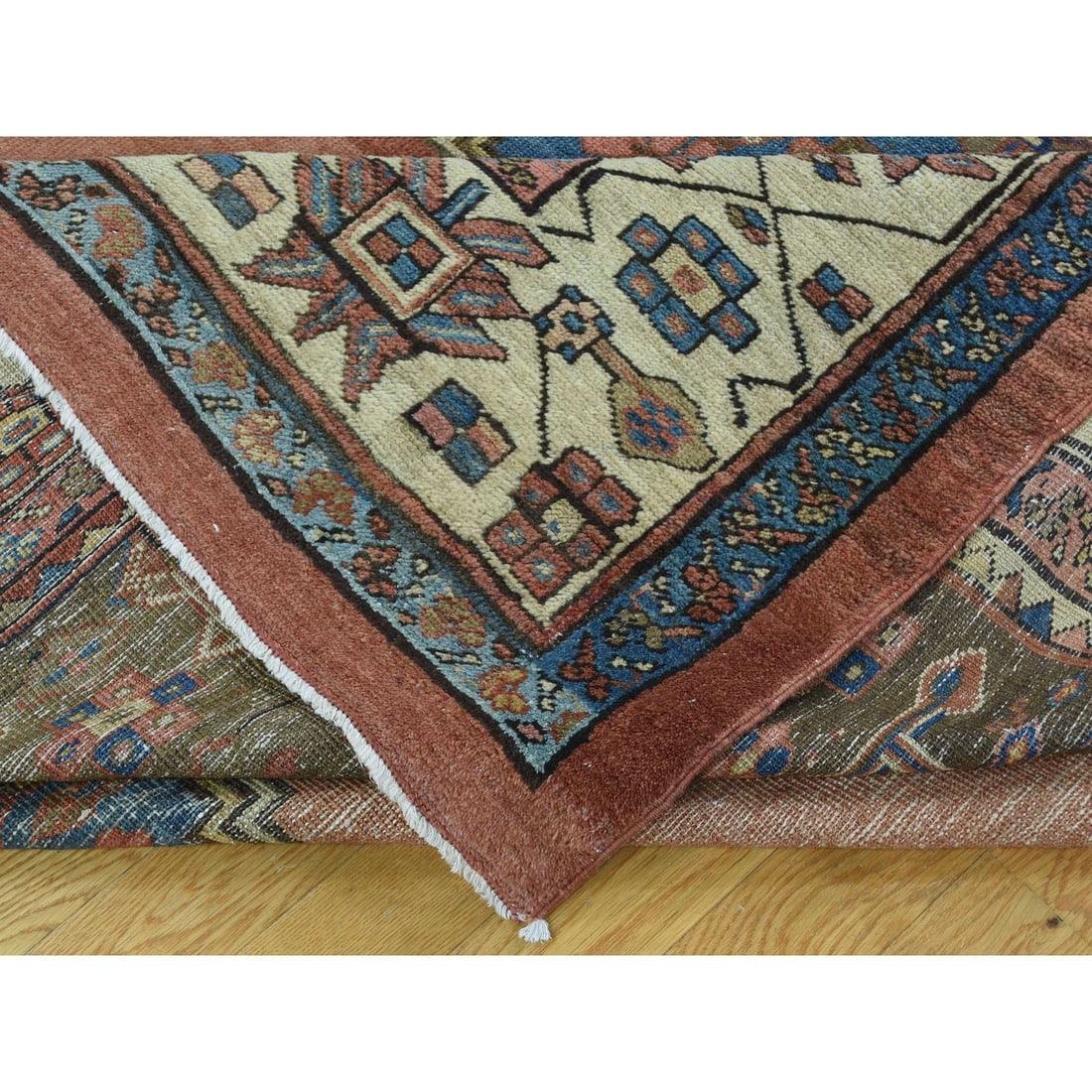 Honey Brown Handmade Original Antique Persian Bakshaish Mint Cond Rug - 7