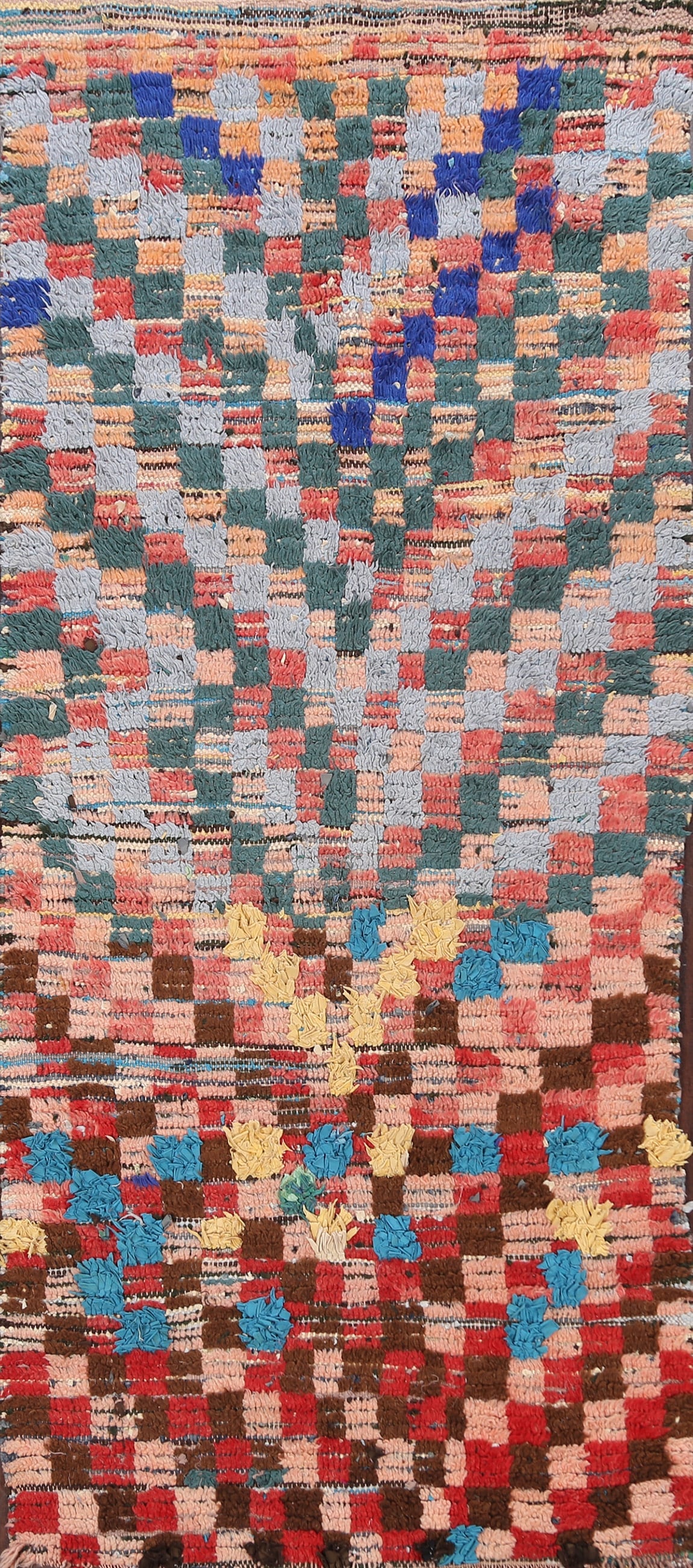 Antique Checkered Moroccan Oriental Area Rug 4x7 (1 of 17)