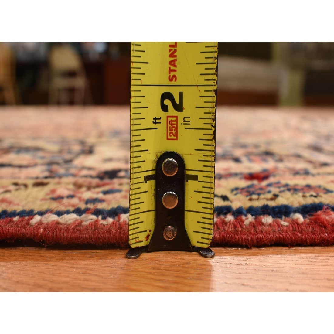 Rust Red Vintage Persian Heriz Soft Evenly Worn Hand Knotted Wool Rug - 10