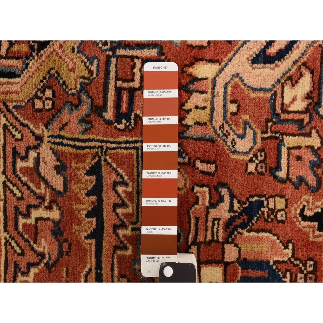 Rust Red Vintage Persian Heriz Soft Evenly Worn Hand Knotted Wool Rug - 8