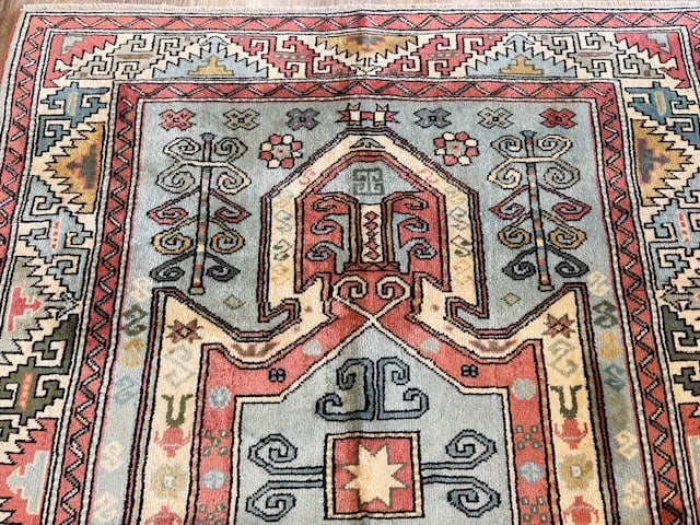 Vintage Caucasian Design Turkish Rug-4081 - 4
