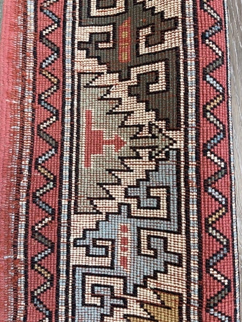 Vintage Caucasian Design Turkish Rug-4081 - 9