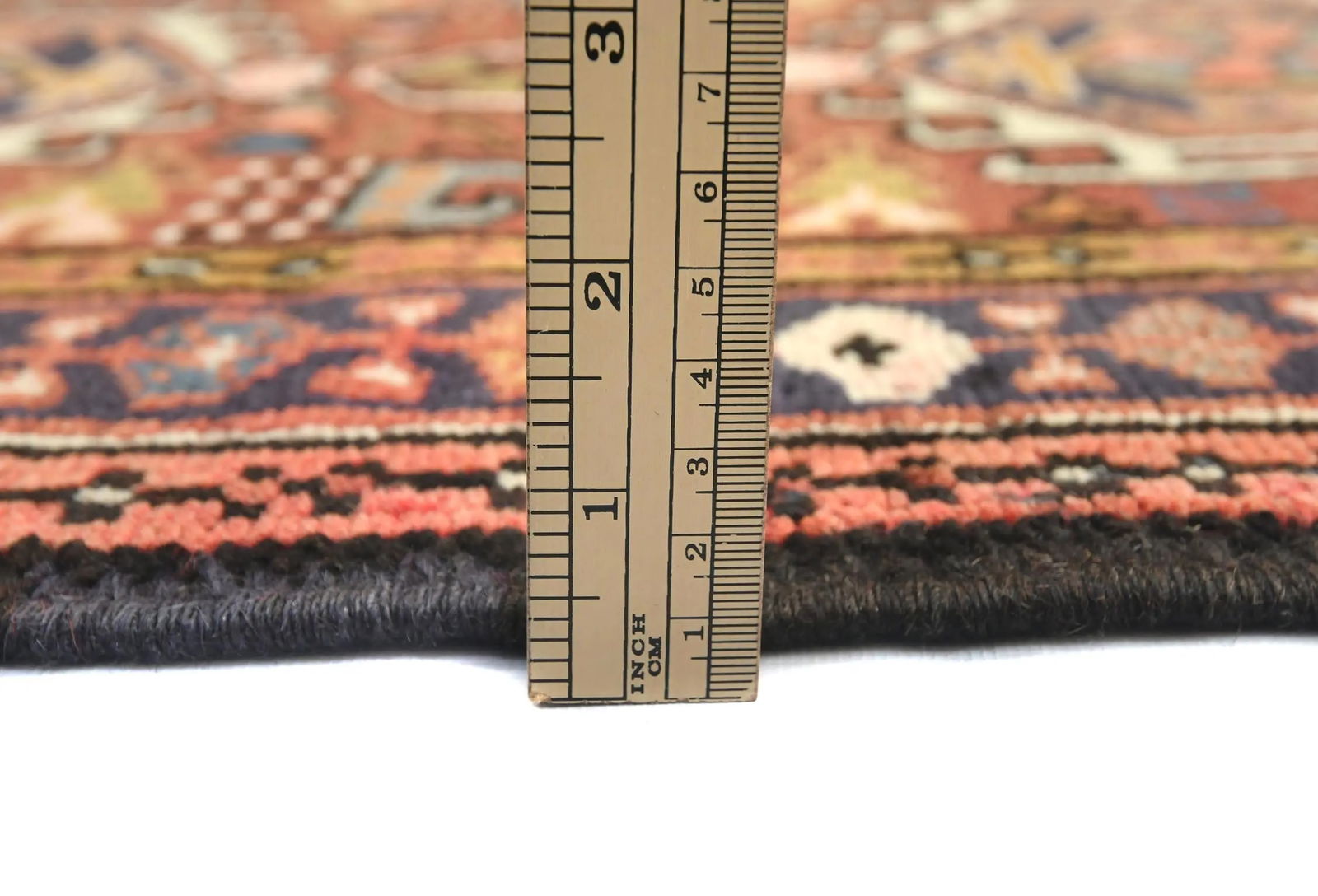 Vintage Rusty Red Geometric 2'4X9'6 Karajeh Persian Runner Rug - 10