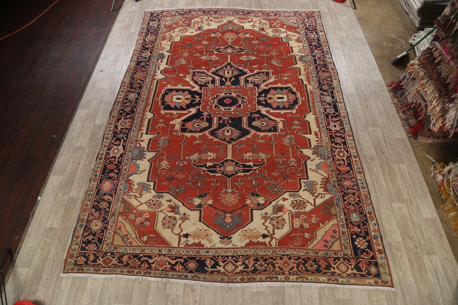 Pre-1900 Antique Vegetable Dye Heriz Serapi Persian Rug 10x15 - 2