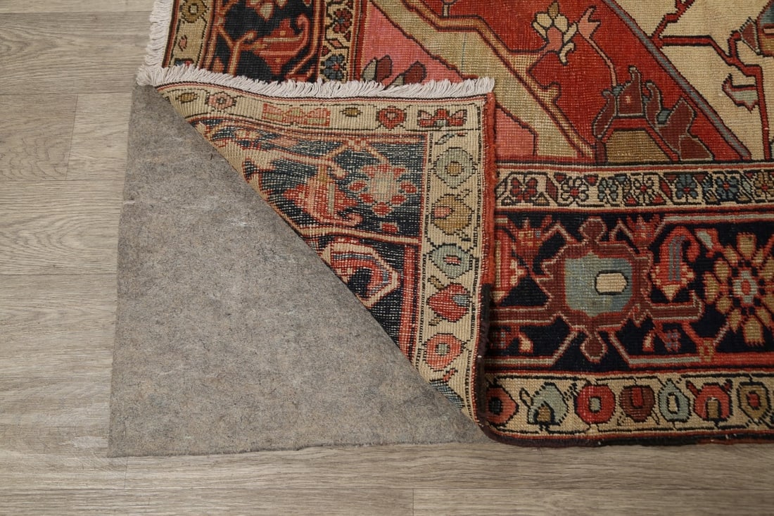 Pre-1900 Antique Vegetable Dye Heriz Serapi Persian Rug 10x15 - 7