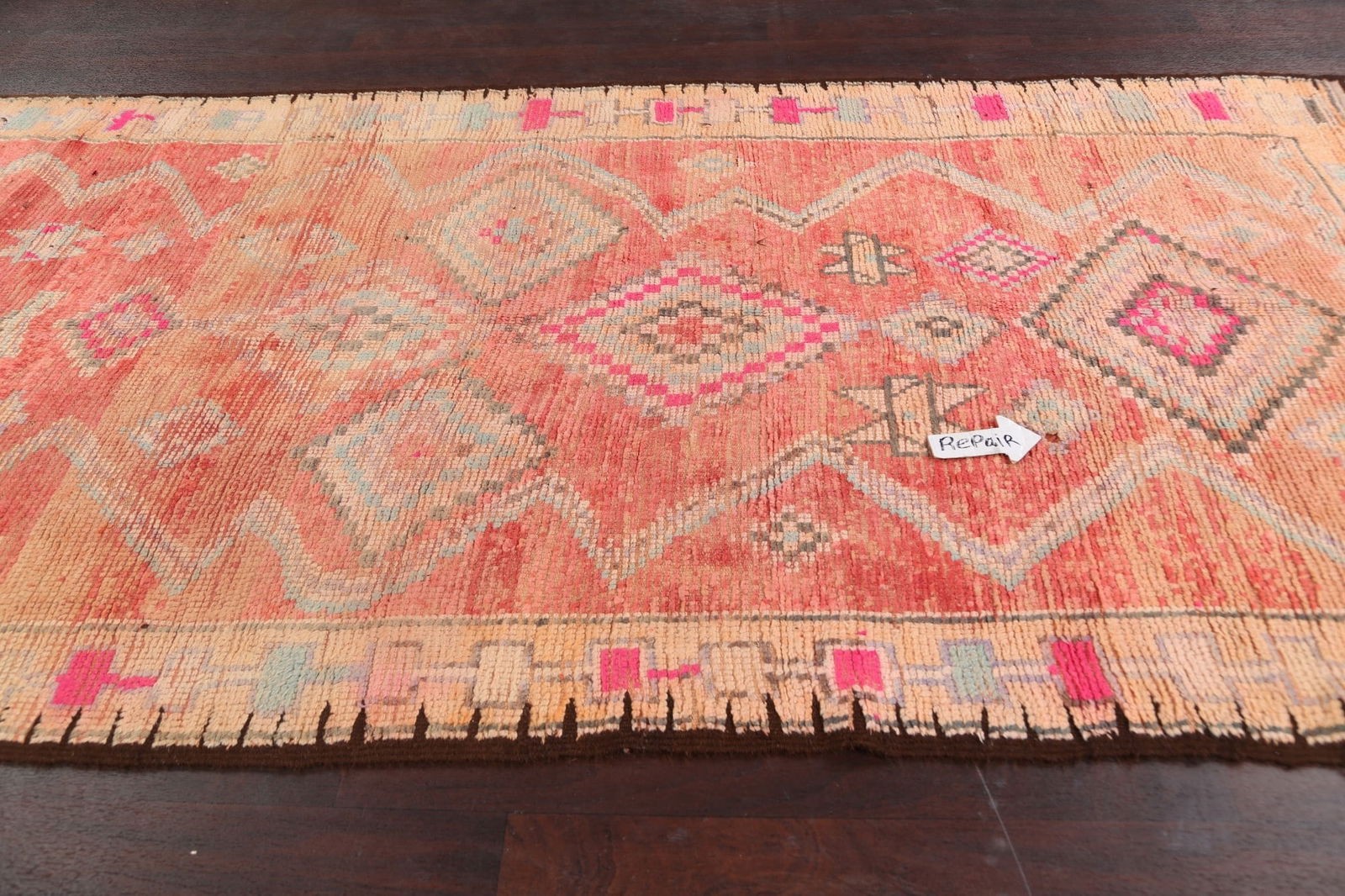 Antique Tribal Moroccan Oriental Area Rug 5x12 - 14
