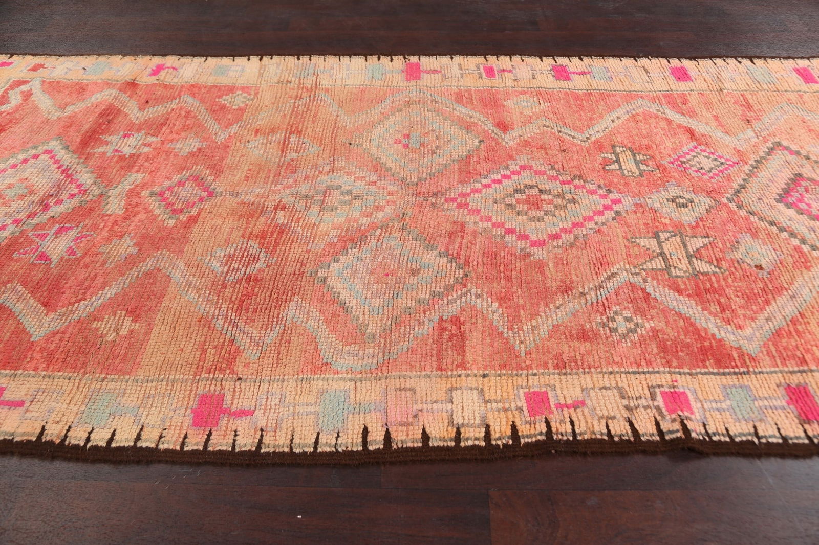 Antique Tribal Moroccan Oriental Area Rug 5x12 - 16