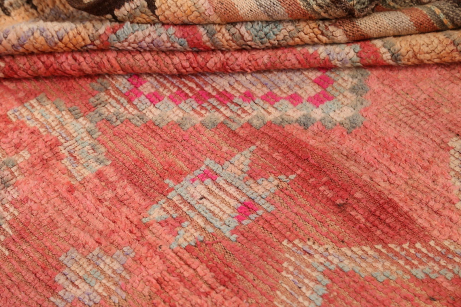 Antique Tribal Moroccan Oriental Area Rug 5x12 - 19