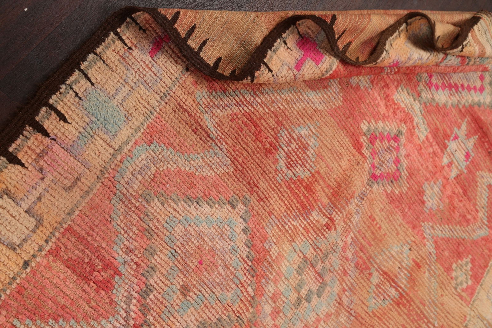 Antique Tribal Moroccan Oriental Area Rug 5x12 - 20