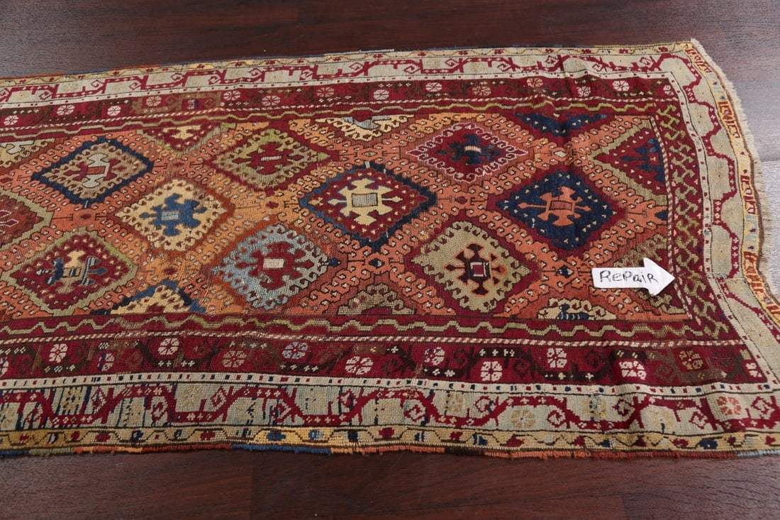 Pre-1900 Antique Vegetable Dye Oushak Oriental Area Rug 4x8 - 14