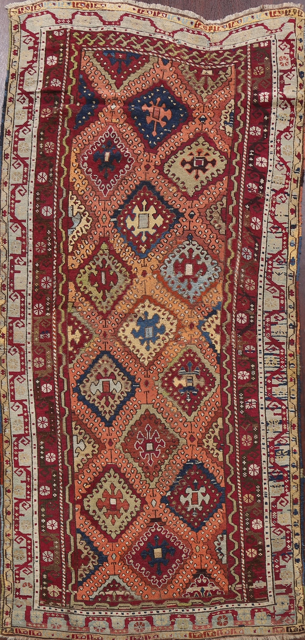 Pre-1900 Antique Vegetable Dye Oushak Oriental Area Rug 4x8: Title:Pre-1900 Antique Vegetable Dye Oushak Oriental Area Rug 4x8 Origin:A Beautiful Genuine Turkey Oushak rug is Hand Knotted by skillful weavers in Turkey with 100% Wool Material. This rug is in Goo