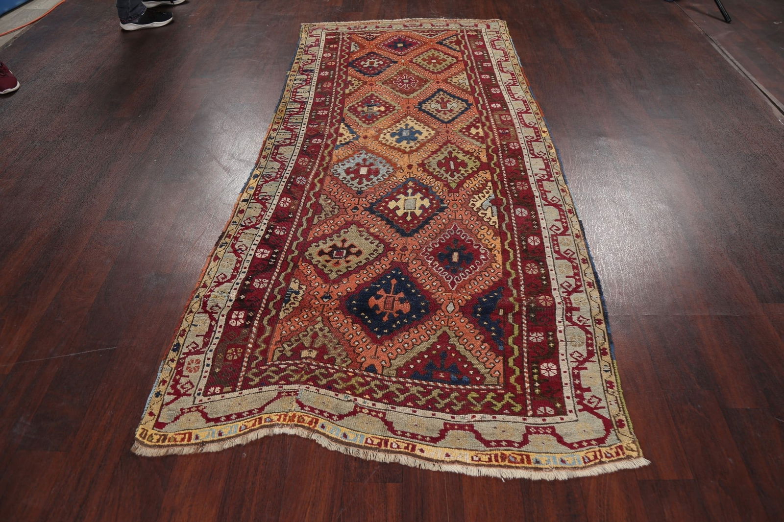 Pre-1900 Antique Vegetable Dye Oushak Oriental Area Rug 4x8 - 20