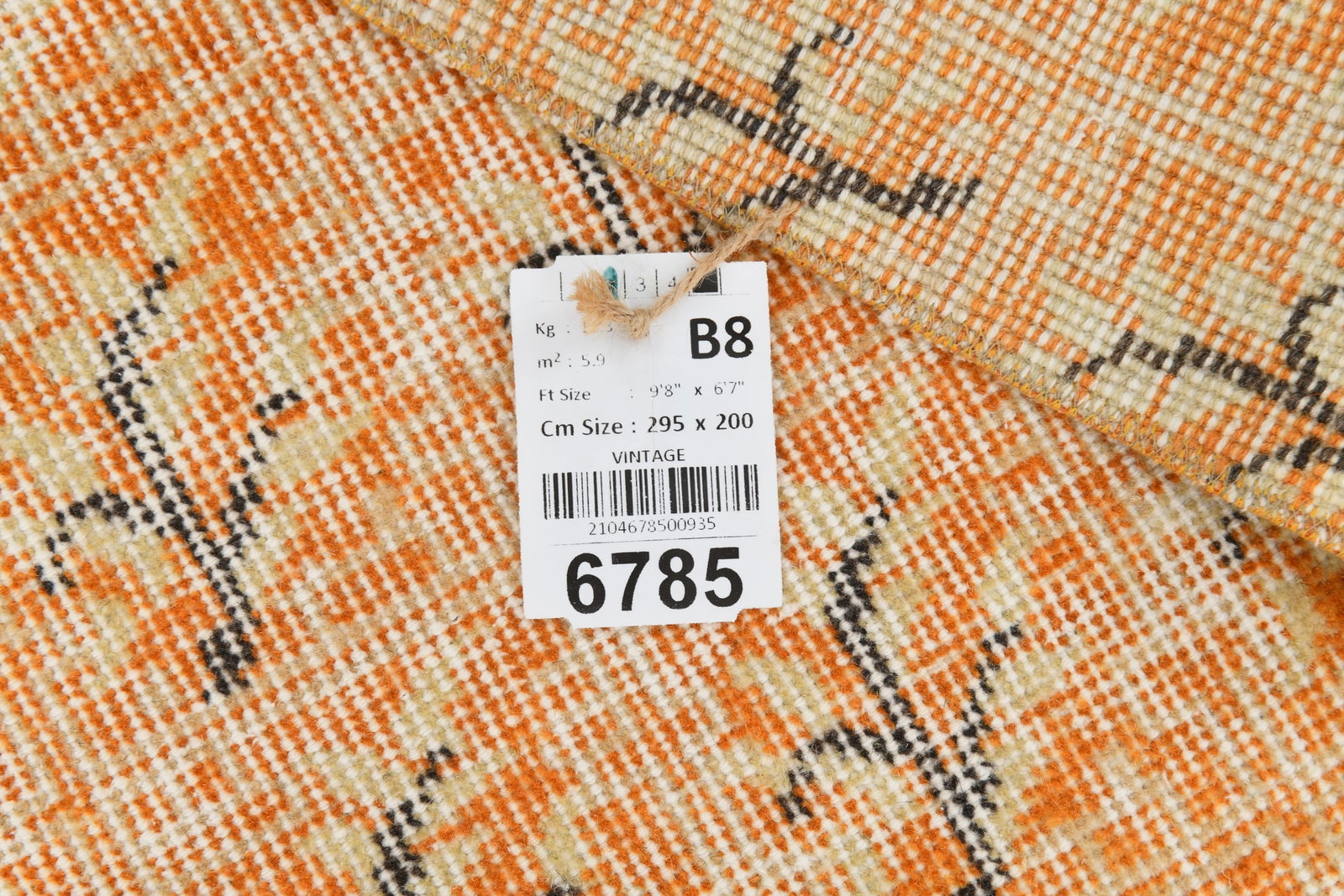 6'6'' x 9'8'' Handmade Vintage Wool Rug - 6785 - 19