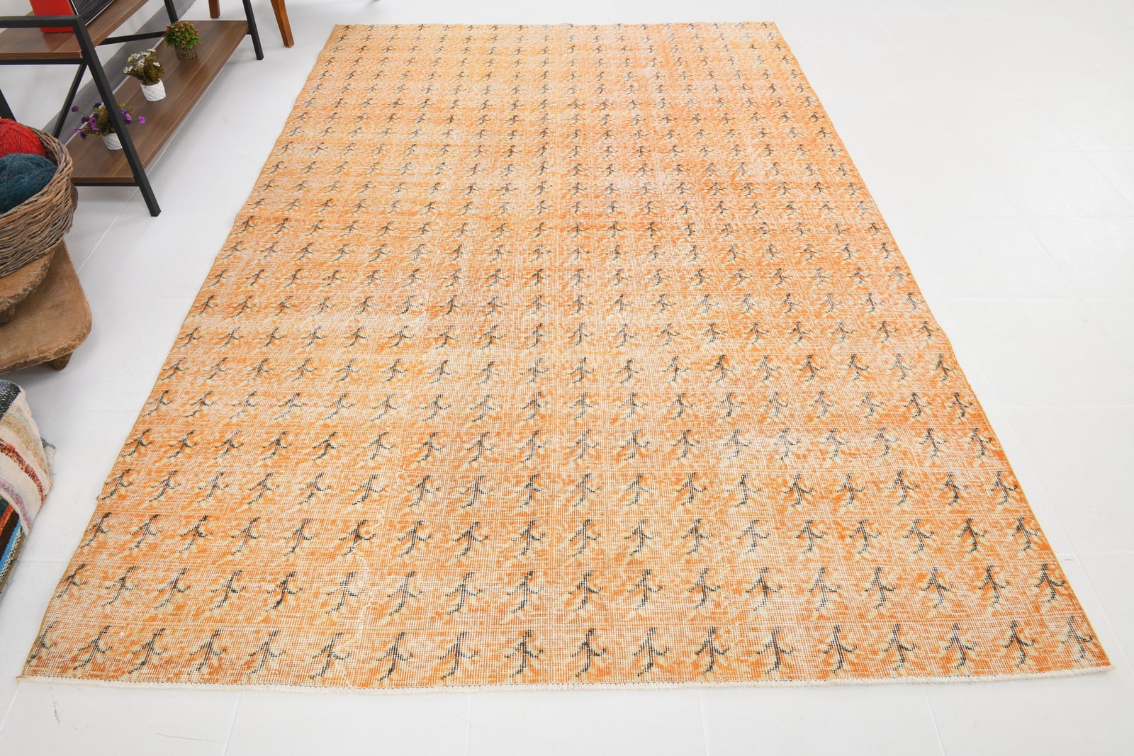 6'6'' x 9'8'' Handmade Vintage Wool Rug - 6785 - 5