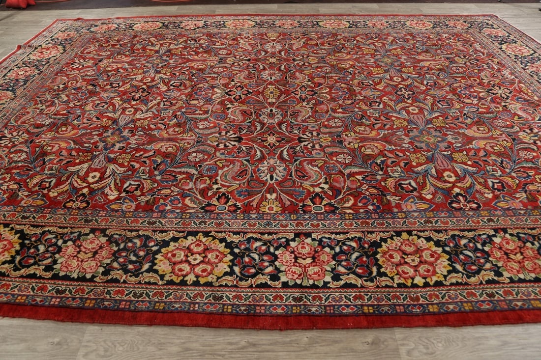 Antique Vegetable Dye Sultanabad Persian Area Rug 10x14 - 19